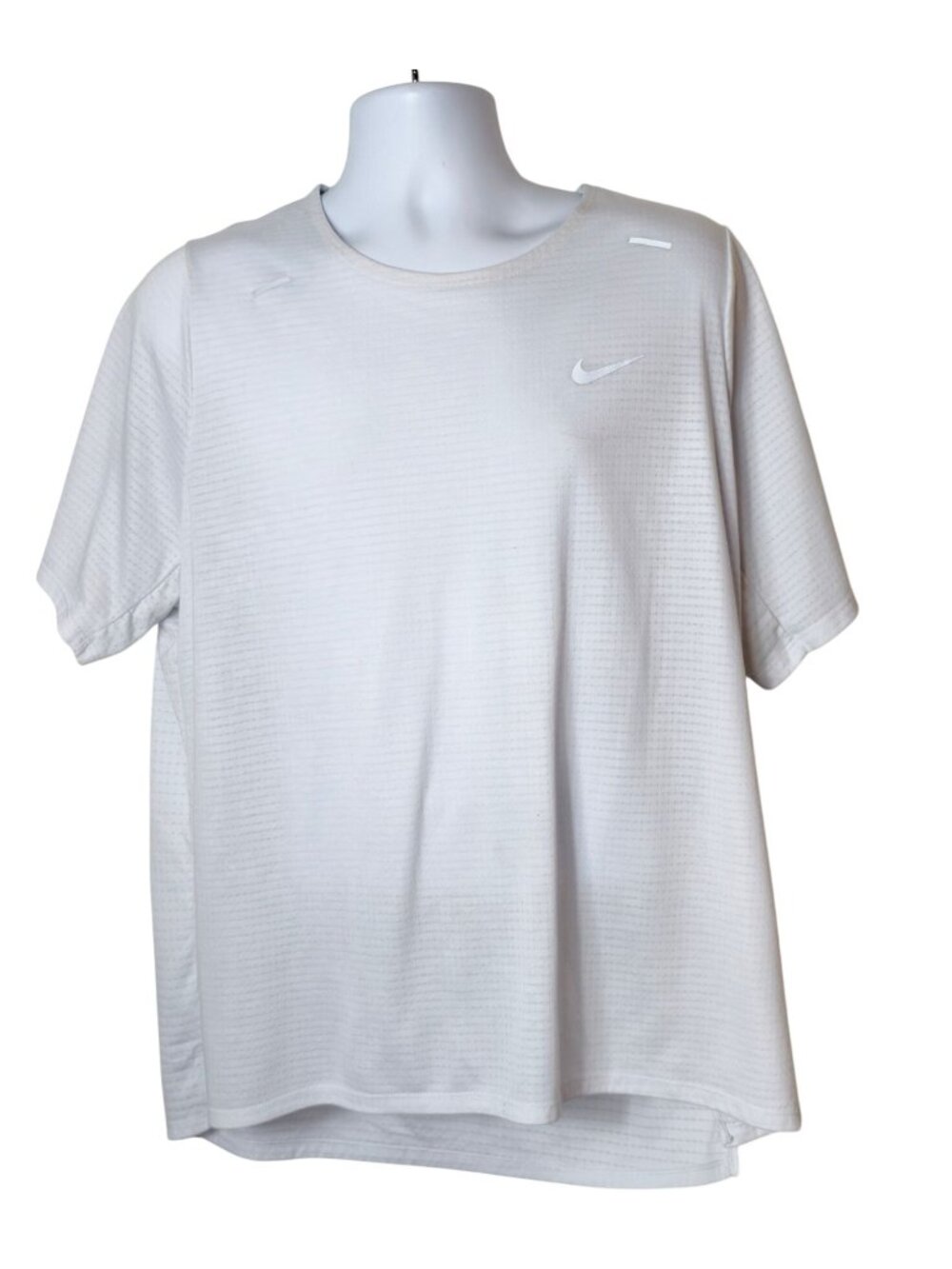 Nike Rise 365 Mens XL Running Shirt White Dri Fit Short Sleeve Athletic Sporty
